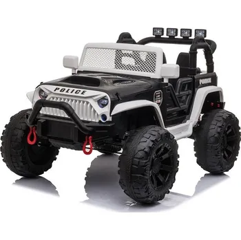Dětské elektrovozidlo Mamido Dětské elektrické autíčko Jeep Power Policie černo-bílé
