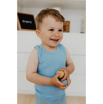 Dětský nátělník z merino vlny, bavlny a hedvábí Cosilana modrý Velikost: 128