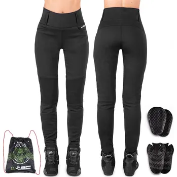 Moto kalhoty W-TEC Dámské moto legíny Noposum s aramidem černá - XL prodloužená délka