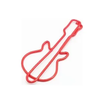 Kancelářská spona - červená kytara