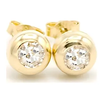 Náušnice Zlaté náušnice kulaté se zirkonem na puzetu 1,03g