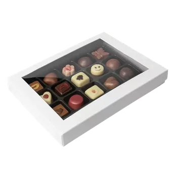 Dárková krabička Krabička na pralinky s průhledným okénkem 23x15,5x2,8 cm