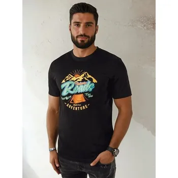 Dstreet Černé tričko s trendy potiskem