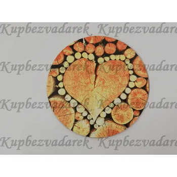 Podtácek - Srdce dřevo Velikost: 10cm