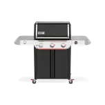 Weber Plynový gril Genesis E-335 W, 1501376, 17,9kW, 3 hořáky + vařič, Sear Zone, teploměr, černý (Weber 1501376 Plynový gril se 3 výkonnými hořáky (2x Sear Zone) s bočním vařičem + příprava pro systém Weber Works)