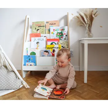 Dětská skříň Vingo Otevřená montessori knihovna pro děti od 1 roku (bílá), 63 x 90 cm