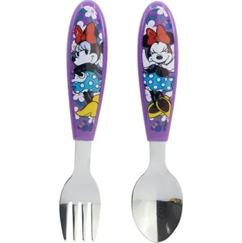 Sada 2 kovových příborů MINNIE Sunshine - lžíce a vidlička
