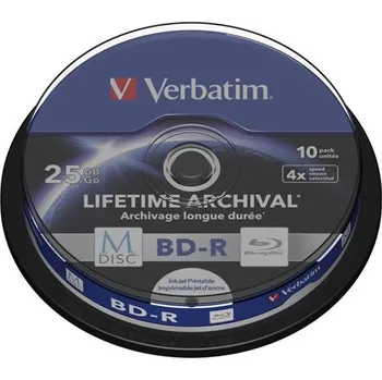 Optické médium Disk Verbatim BD-R M-Disc 25GB, 4x, printable, 10-cake