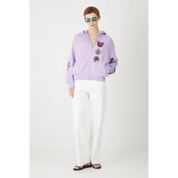 Dámská mikina Bavlněná mikina Medicine dámská, fialová barva, s kapucí, s potiskem RS25.BLDC00 04X, vel. L