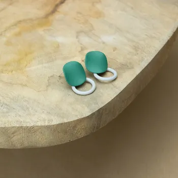 Náušnice Náušnice Lentilky - zelená Barva: Šedá