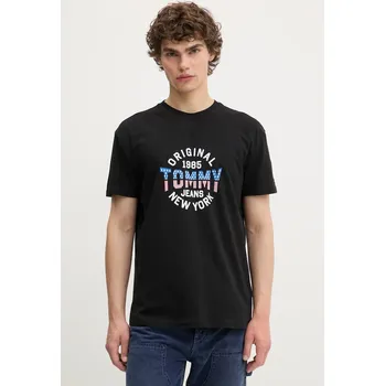 Bavlněné tričko Tommy Jeans DM0DM21913 černá 99X, vel. M