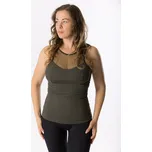 GoldBee Stahující Dlouhý Top Podrží Prsa Uleví Zádům Army Barva: Army, Velikost: M