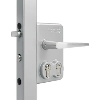 Příslušenství pro plot Dvouvložkový průmyslový zámek LOCINOX LDKZ D1 | pro hranatý profil 40 mm | stříbrná ALUM