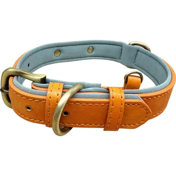 Obojek pro psa Petify Kožený obojek pro psa Fluff oranžový Velikost: M