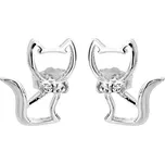 Stříbrné náušnice Kočičky s krystaly Swarovski