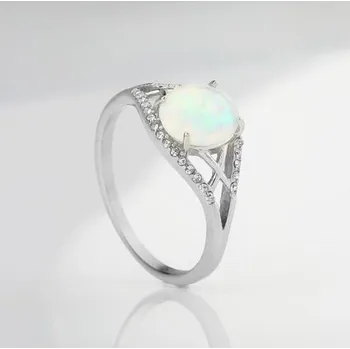 Šperk Prosperk Prstýnek z oceli Opál Velikost prstenů: 9 (EU: 59-61)