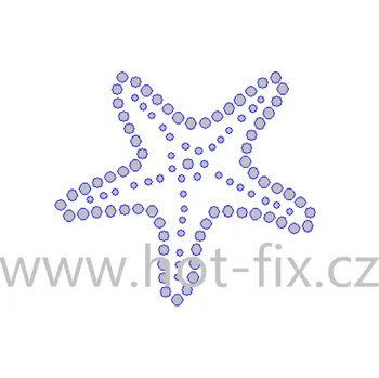 SM026 - hvězdice nažehlovací hot-fix kamínková aplikace na textil, rozměry cca 6,8x6,0cm barva: kameny barva 201 AB Crystal /stříbrná s duhovým efektem