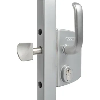 Pohon brány Průmyslový zámek pro posuvnou bránu LOCINOX LSKZ U2 | pro hranatý profil 120 mm | stříbrná ALUM