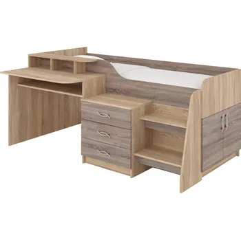 Max-i Dětská postel LOUISE 90 x 200 cm, s psacím stolem a komodou Zvolte barvu:: dub sonoma + dub truffle