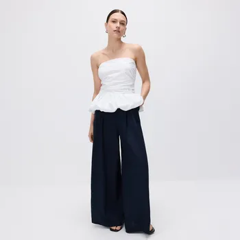 Reserved - Kalhoty se širokými nohavicemi - tmavomodrá - 707GM-59X - 707GM-59X-XXL