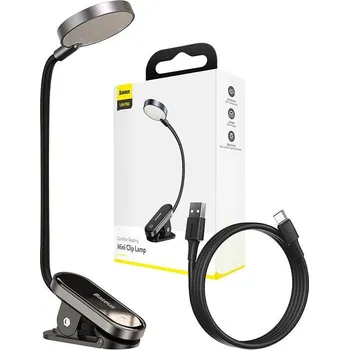 Lampička Baseus (DGRAD-0G) Comfort Reading Mini Clip Lamp - tmavě šedá