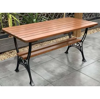 Zahradní stůl Venkovní zahradní parkový stůl Regiis z olše a hliníku 150×75×78 Ratan