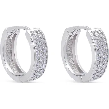 Náušnice Stříbrné kruhové náušnice se zirkony 3641