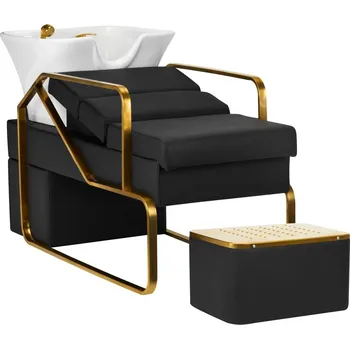 Kadeřnické křeslo GABBIANO MYCÍ JEDNOTKA NA VLASY Diana ZLATO ČERNÁ