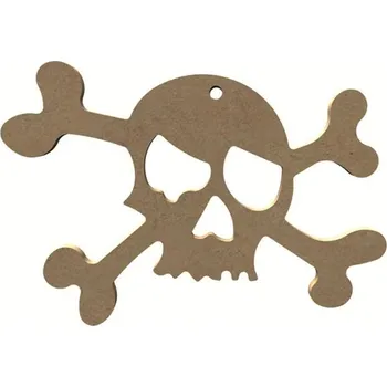 Výtvarná sada Gomille Dřevěný výřez k dekoraci Gomille, 16x12 cm - Pirátská lebka