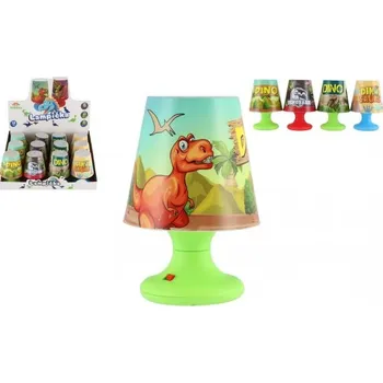 Samolepící dekorace Teddies Mini lampička s dinosaurem na stůl plast 8x11cm na baterie 4 druhy