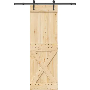 Vchodové dveře OMAXI Posuvné dveře s kováním 70 x 210 cm masivní borové dřevo 839039