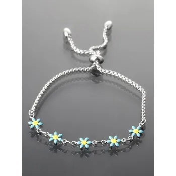 Náramek Prosperk Řetízkový náramek z chirurgické oceli pomněnky stříbrná