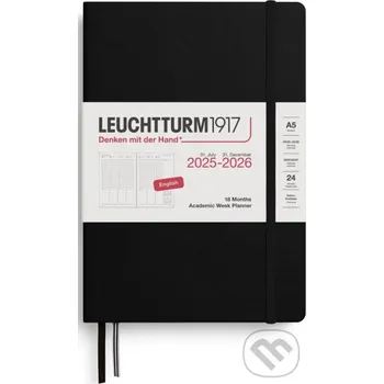 Záložka Academic Week Planner 2026 Medium (A5) 18 Months Black - Leuchtturm1917 Leuchtturm1917