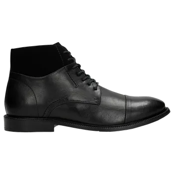 Pánské polobotky Černé Pánské Polobotky Z Kombinované Kůže Wojas 2410370 45