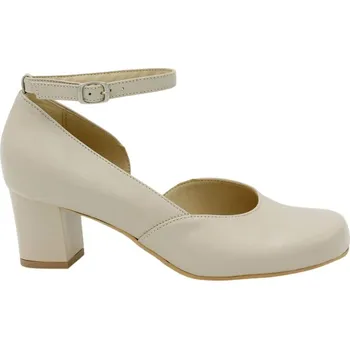 Dámské lodičky Béžové bosolodičky De Plus F.176-X1H-5510 kožené široká špička - 43