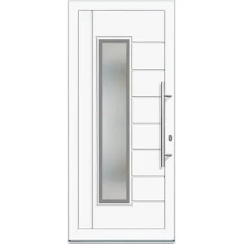 Vchodové dveře Solid Elements Vchodové dveře T054, 90 P, rozměr vč. zárubně: 1000 × 2100 mm, plast, pravé, bílé, prosklené W1DRBCZTK2.0037