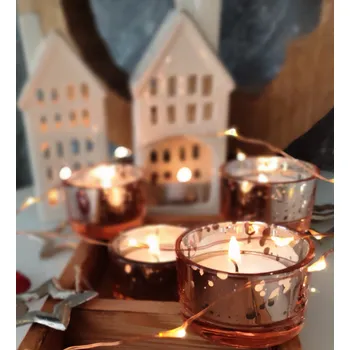 Svícen BoltzeXmas Vánoční Svícny na čajovou svíčku set 4ks Zlatá