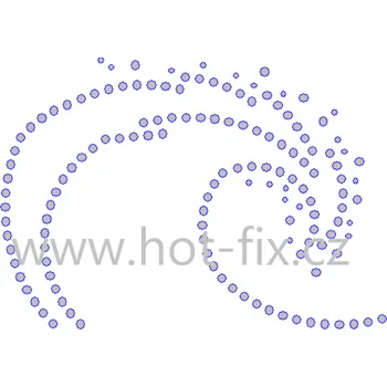 SM021 - vlna nažehlovací hot-fix kamínková aplikace na textil, rozměry cca 12,4x8,8cm barva: kameny barva 201 AB Crystal /stříbrná s duhovým efektem