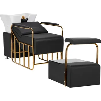 Kadeřnické křeslo GABBIANO MYCÍ JEDNOTKA NA VLASY MAYKA ZLATO ČERNÁ
