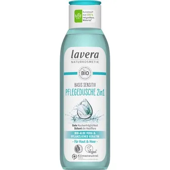 Sprchový gel Lavera Basis-Sensitiv Pece-o-teloOrganické aloe vera a rostlinný keratinPečující sprchový gel 2v1 250 ml (448,00 Kč / 1 l)