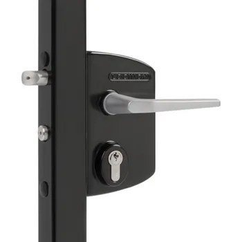 Příslušenství pro plot Průmyslový zámek LOCINOX LAKQ U2 | pro hranatý profil 30-50 mm | černá RAL 9005