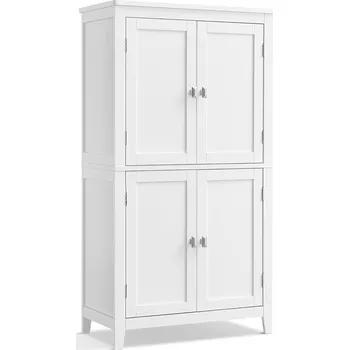 Koupelnový nábytek Koupelnová komoda Skarbøvik se 4 dvířky - 110x60x30 cm | bílá