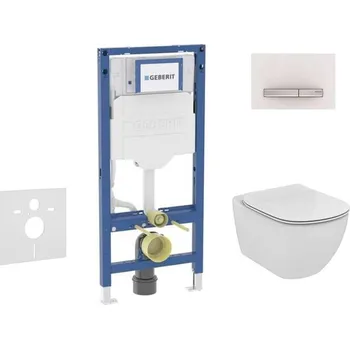 Geberit Duofix - Set předstěnové instalace, klozetu Tesi a sedátka softclose, tlačítko Sigma50, alpská bílá SANI11CD3139
