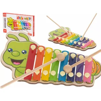 Hudební nástroj pro děti Xylofon, Dětský cimbál housenka