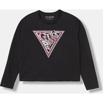 Dětské tričko s dlouhým rukávem Guess černá barva, J5YI15 K6YW4 J5YI15.K6YW4.9BYA 99X, vel. 136-146