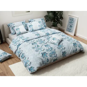 Povlečení Textilomanie Bavlněné povlečení HELGA tyrkysové 2dílné 200 x 220, 70 x 90 cm zipový uzávěr