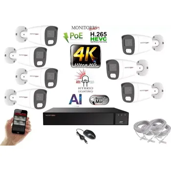 Kompletní kamerový systém Monitorrs Security AI Hybrid Light IP 7 kamerový set 8 Mpix WTube (6484K7) (Monitorrs Security)
