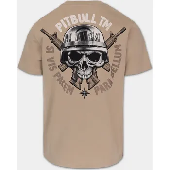 Pánské tričko PitBull West Coast Triko PARA BELLUM - béžové - PWC_PARABELL_SVN Velikosti: XL