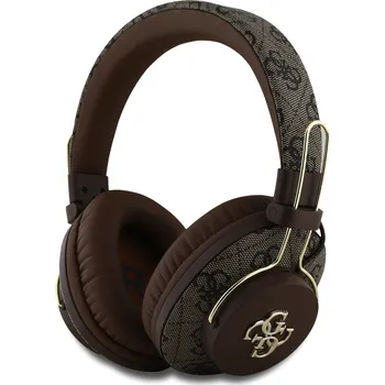 Sluchátka Guess PU 4G Metal Logo Bluetooth Wireless Headphones - hnědá