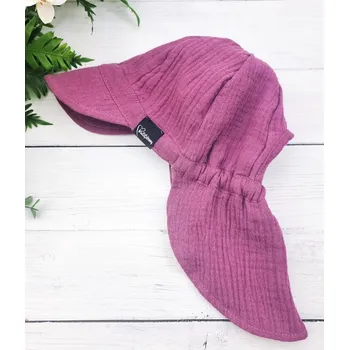 Čepice Kulišárny Mušelínová kšiltovka BLUEBERRY Varianta: Bez ochrany krku, Obvod hlavy: 46-47